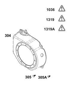 Blower Housing Group Diagram and Parts List for 13R232-0039-H5 100000 - 19Z999 Briggs and Stratton Engine